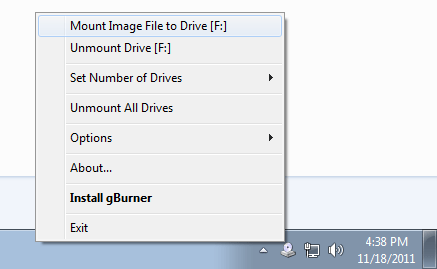 gBurner Virtual Drive screenshot
