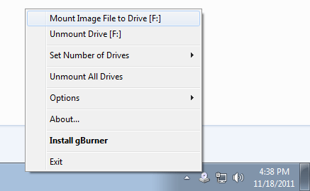 Windows 8 gBurner Virtual Drive full